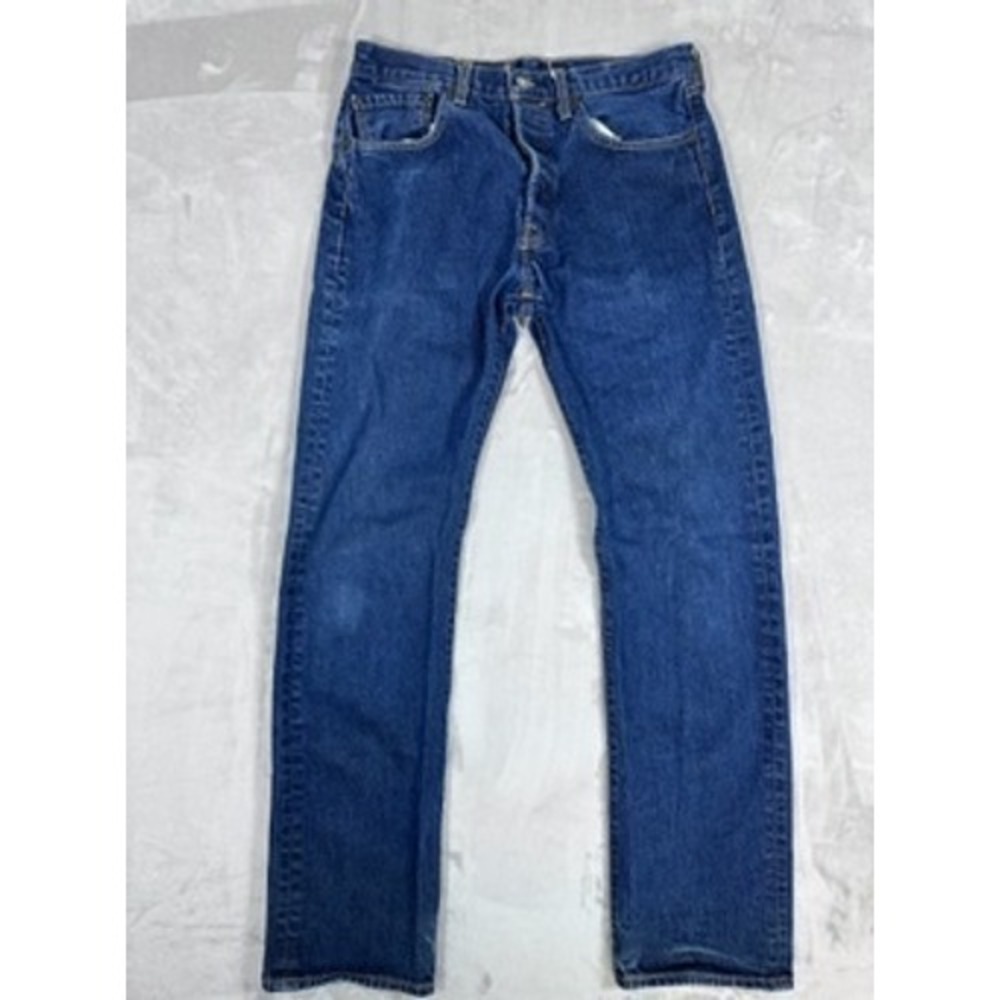 Levi's 501 Original Fit Jeans Mens Blue Straight Leg‎ Button Fly W32 L34